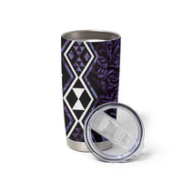 Purple Aotearoa Tumbler Cup Taniko Motifs With Paua Shell Kowhaiwhai LT14 - Polynesian Pride