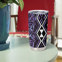 Purple Aotearoa Tumbler Cup Taniko Motifs With Paua Shell Kowhaiwhai LT14 - Polynesian Pride