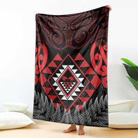 Aotearoa Kiwi Taniko Blanket Silver Fern With Maori Koru Pattern LT14 - Polynesian Pride