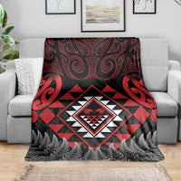 Aotearoa Kiwi Taniko Blanket Silver Fern With Maori Koru Pattern LT14 - Polynesian Pride