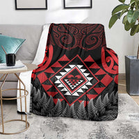 Aotearoa Kiwi Taniko Blanket Silver Fern With Maori Koru Pattern LT14 - Polynesian Pride
