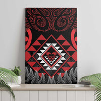 Aotearoa Kiwi Taniko Canvas Wall Art Silver Fern With Maori Koru Pattern LT14 - Polynesian Pride