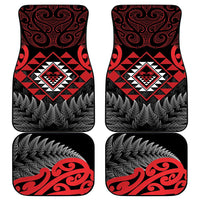 Aotearoa Kiwi Taniko Car Mats Silver Fern With Maori Koru Pattern LT14 - Polynesian Pride