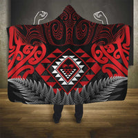 Aotearoa Kiwi Taniko Hooded Blanket Silver Fern With Maori Koru Pattern LT14 - Polynesian Pride