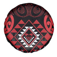 Aotearoa Kiwi Taniko Spare Tire Cover Silver Fern With Maori Koru Pattern LT14 - Polynesian Pride