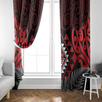 Aotearoa Kiwi Taniko Window Curtain Silver Fern With Maori Koru Pattern LT14 - Polynesian Pride