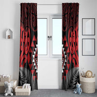 Aotearoa Kiwi Taniko Window Curtain Silver Fern With Maori Koru Pattern LT14 - Polynesian Pride