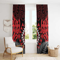 Aotearoa Kiwi Taniko Window Curtain Silver Fern With Maori Koru Pattern LT14 - Polynesian Pride
