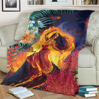 Hawaii Kilauea Big Islands Blanket Pele Goddess With Tropical Flowers LT14 - Polynesian Pride