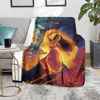 Hawaii Kilauea Big Islands Blanket Pele Goddess With Tropical Flowers LT14 - Polynesian Pride
