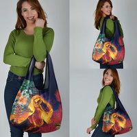 Hawaii Kilauea Big Islands Grocery Bag Pele Goddess With Tropical Flowers LT14 - Polynesian Pride