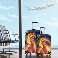 Hawaii Kilauea Big Islands Luggage Cover Pele Goddess With Tropical Flowers