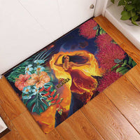 Hawaii Kilauea Big Islands Rubber Doormat Pele Goddess With Tropical Flowers LT14 - Polynesian Pride