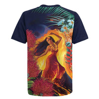 Hawaii Kilauea Big Islands Rugby Jersey Pele Goddess With Tropical Flowers LT14 - Polynesian Pride