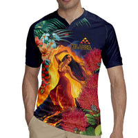 Hawaii Kilauea Big Islands Rugby Jersey Pele Goddess With Tropical Flowers LT14 - Polynesian Pride