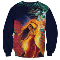 Hawaii Kilauea Big Islands Sweatshirt Pele Goddess With Tropical Flowers LT14 - Polynesian Pride