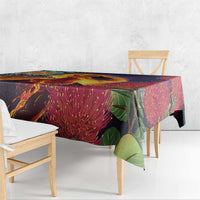 Hawaii Kilauea Big Islands Tablecloth Pele Goddess With Tropical Flowers LT14 - Polynesian Pride