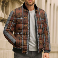 Malo e Lelei Tonga Bomber Puffer Jacket Tongan Ngatu Tapa Cloth - Polynesian Pride