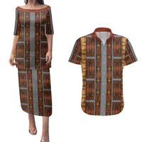 Malo e Lelei Tonga Couples Matching Puletasi and Hawaiian Shirt Tongan Ngatu Tapa Cloth - Polynesian Pride