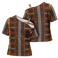 Malo e Lelei Tonga Cross Shoulder Shirt Tongan Ngatu Tapa Cloth LT14 - Polynesian Pride