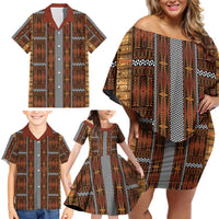 Malo e Lelei Tonga Family Matching Off Shoulder Short Dress and Hawaiian Shirt Tongan Ngatu Tapa Cloth - Polynesian Pride