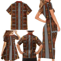 Malo e Lelei Tonga Family Matching Short Sleeve Bodycon Dress and Hawaiian Shirt Tongan Ngatu Tapa Cloth - Polynesian Pride