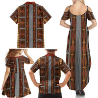 Malo e Lelei Tonga Family Matching Summer Maxi Dress and Hawaiian Shirt Tongan Ngatu Tapa Cloth - Polynesian Pride