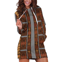 Malo e Lelei Tonga Hoodie Dress Tongan Ngatu Tapa Cloth LT14 Orange - Polynesian Pride