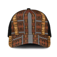 Malo e Lelei Tonga Mesh Trucker Cap Tongan Ngatu Tapa Cloth LT14 One Size Black Orange - Polynesian Pride