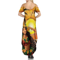 Aloha Hawaii Women's Day Summer Maxi Dress Hula Girl With Sunset Vibes LT14 - Polynesian Pride