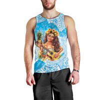 Aloha Hawaii Women's Day Men Tank Top Hula Girl With Ukulele Tropical Style LT14 - Polynesian Pride