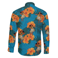Hawaii Luau Party Family Matching Off Shoulder Short Dress and Hawaiian Shirt Dancing Girl Tropical Flowers LT14 - Polynesian Pride