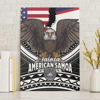 Talofa American Samoa Flag Day Canvas Wall Art Bald Eagle Polynesian Tattoo LT14 Without Frame Black - Polynesian Pride