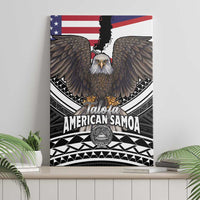Talofa American Samoa Flag Day Canvas Wall Art Bald Eagle Polynesian Tattoo LT14 - Polynesian Pride