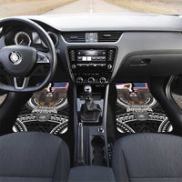 Talofa American Samoa Flag Day Car Mats Bald Eagle Polynesian Tattoo LT14 Set 2pcs - Front Black - Polynesian Pride