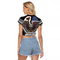 Talofa American Samoa Flag Day Raglan Cropped T Shirt Bald Eagle Polynesian Tattoo