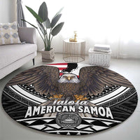 Talofa American Samoa Flag Day Round Carpet Bald Eagle Polynesian Tattoo LT14 - Polynesian Pride