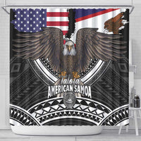 Talofa American Samoa Flag Day Shower Curtain Bald Eagle Polynesian Tattoo LT14 - Polynesian Pride