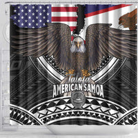 Talofa American Samoa Flag Day Shower Curtain Bald Eagle Polynesian Tattoo LT14 - Polynesian Pride
