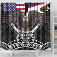 Talofa American Samoa Flag Day Shower Curtain Bald Eagle Polynesian Tattoo LT14 - Polynesian Pride