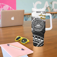 Talofa American Samoa Flag Day Tumbler With Handle Bald Eagle Polynesian Tattoo LT14 - Polynesian Pride