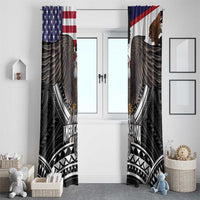 Talofa American Samoa Flag Day Window Curtain Bald Eagle Polynesian Tattoo LT14 - Polynesian Pride