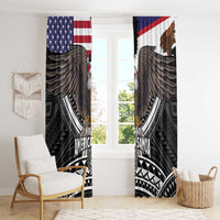 Talofa American Samoa Flag Day Window Curtain Bald Eagle Polynesian Tattoo LT14 - Polynesian Pride