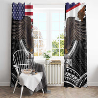 Talofa American Samoa Flag Day Window Curtain Bald Eagle Polynesian Tattoo LT14 - Polynesian Pride