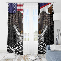 Talofa American Samoa Flag Day Window Curtain Bald Eagle Polynesian Tattoo LT14 - Polynesian Pride