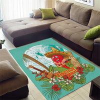 Hawaii Cinco de Mayo Area Rug Chili Pepper Hula Girl Tropical Vibes