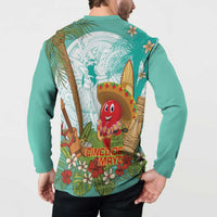 Hawaii Cinco de Mayo Button Sweatshirt Chili Pepper Hula Girl Tropical Vibes