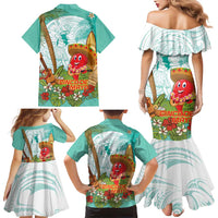 Hawaii Cinco de Mayo Family Matching Mermaid Dress and Hawaiian Shirt Chili Pepper Hula Girl Tropical Vibes