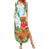 Hawaii Cinco de Mayo Family Matching Summer Maxi Dress and Hawaiian Shirt Chili Pepper Hula Girl Tropical Vibes