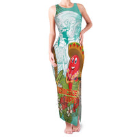 Hawaii Cinco de Mayo Family Matching Tank Maxi Dress and Hawaiian Shirt Chili Pepper Hula Girl Tropical Vibes